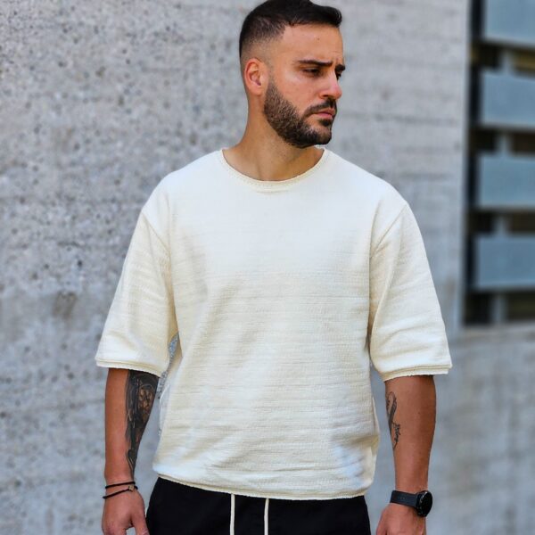 Knitted T-shirt Ecru