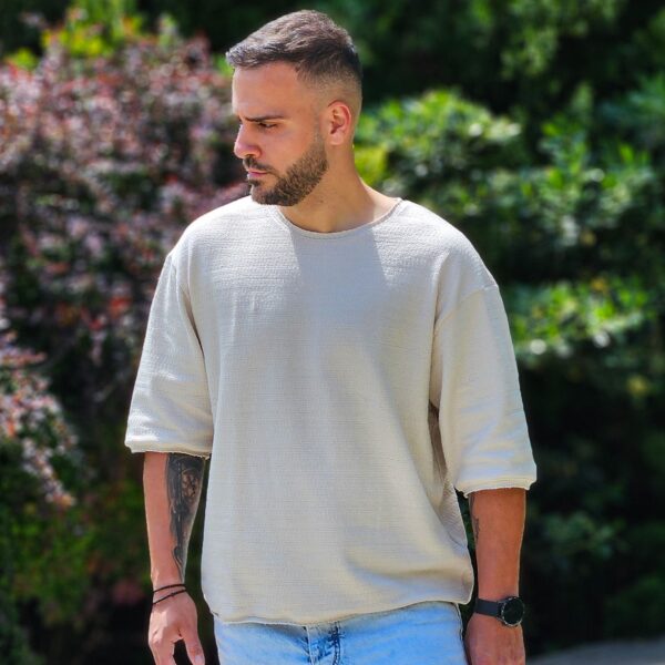 Knitted T-shirt Beige/Sand
