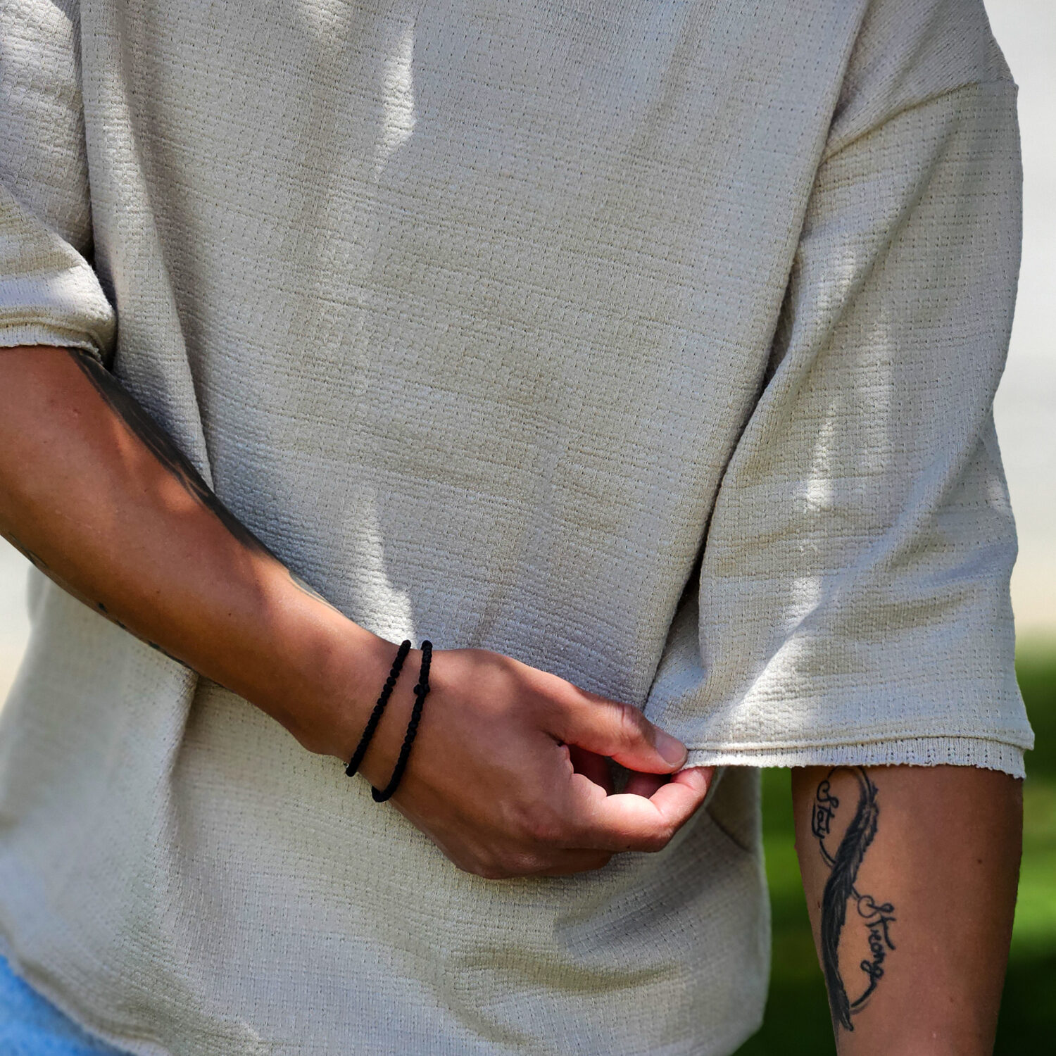 Knitted T-shirt Beige/Sand - Image 4