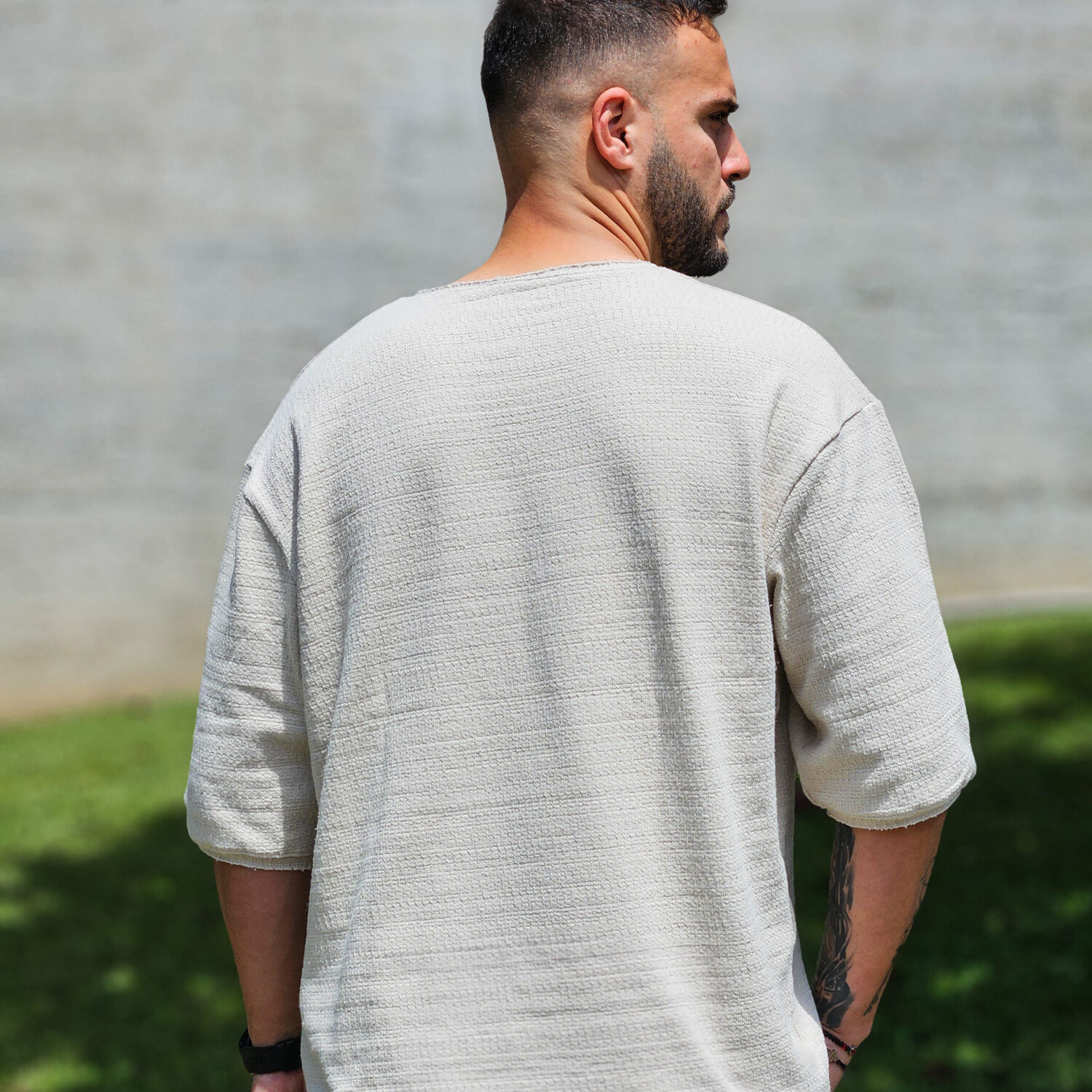 Knitted T-shirt Beige/Sand - Image 2