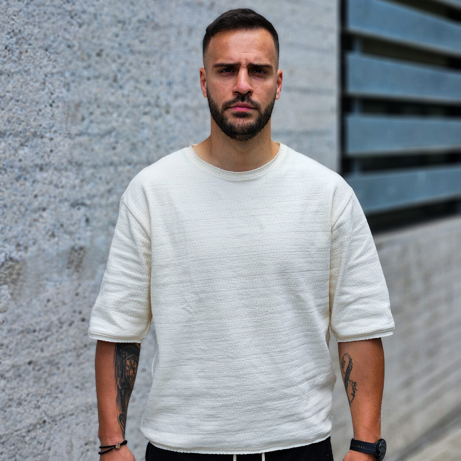 Knitted T-shirt Ecru - Image 3
