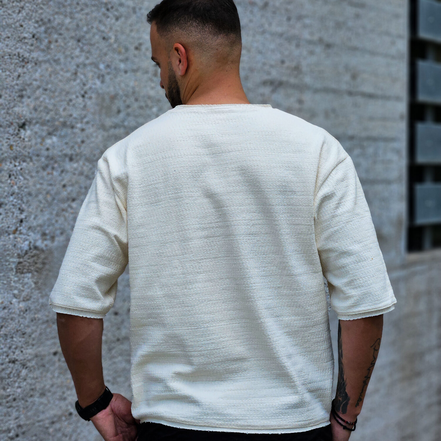 Knitted T-shirt Ecru - Image 2