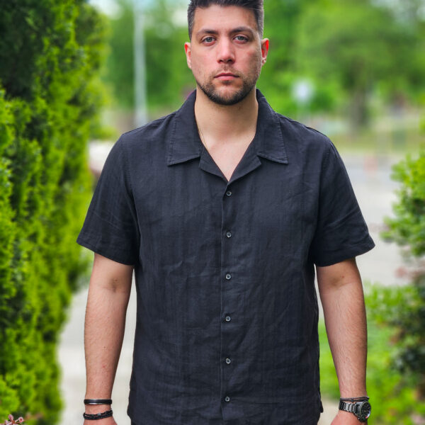 Linen Shirt Camp Collar