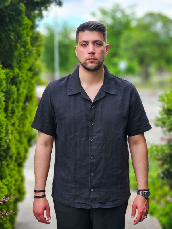 Linen Shirt Camp Collar