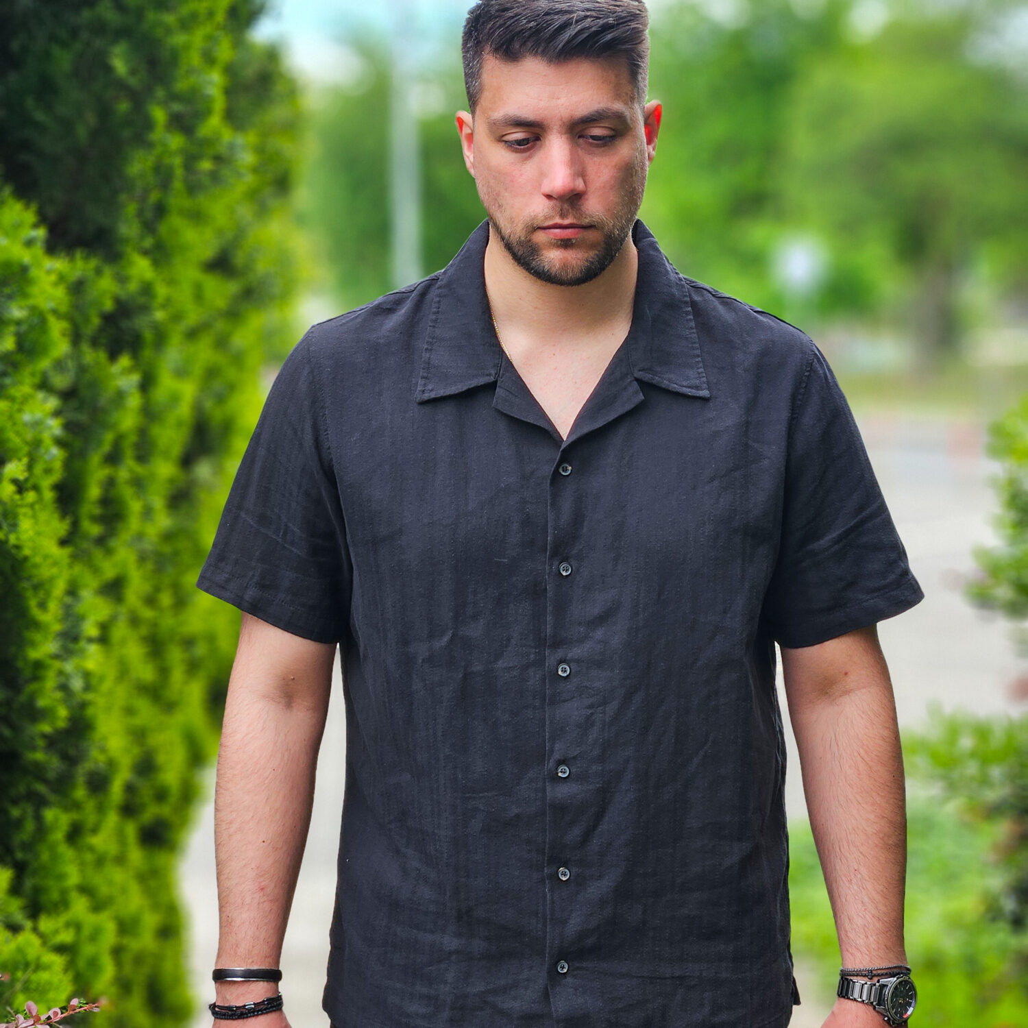 Linen Shirt Camp Collar - Image 4
