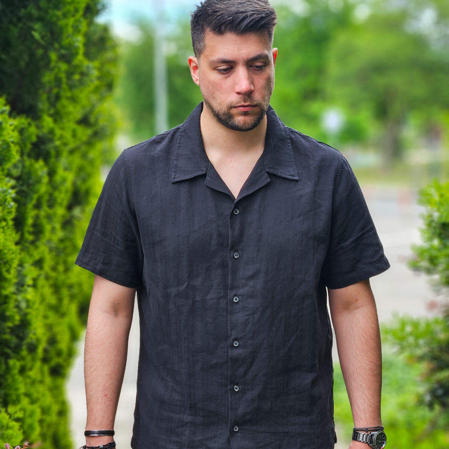Linen Shirt Camp Collar - Image 2