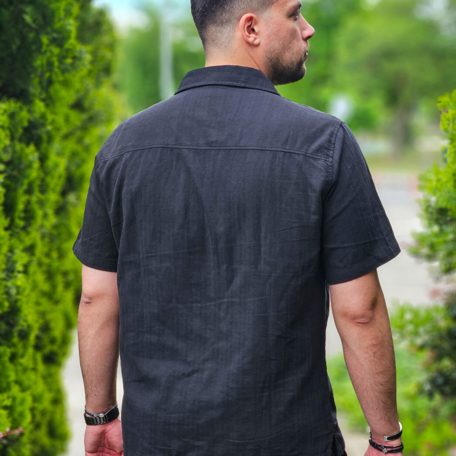Linen Shirt Camp Collar - Image 3
