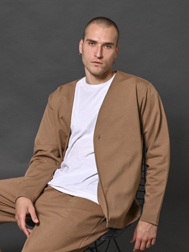 Ζακέτα Camel με V Λαιμόκοψη