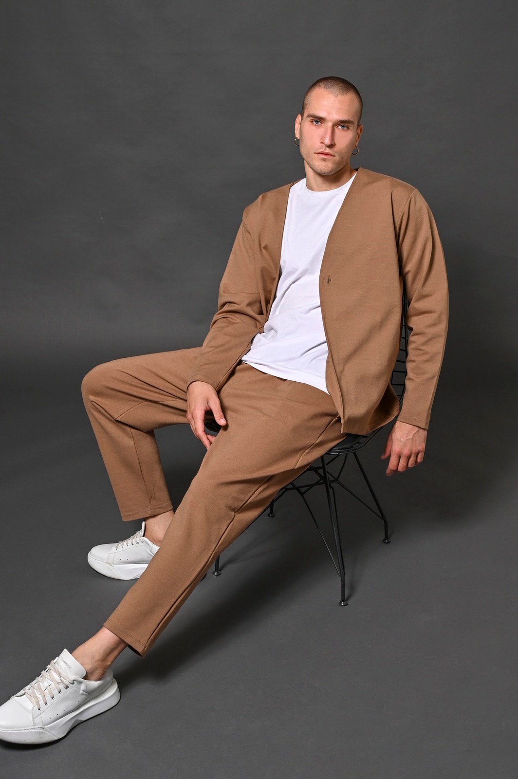 Ζακέτα Camel με V Λαιμόκοψη